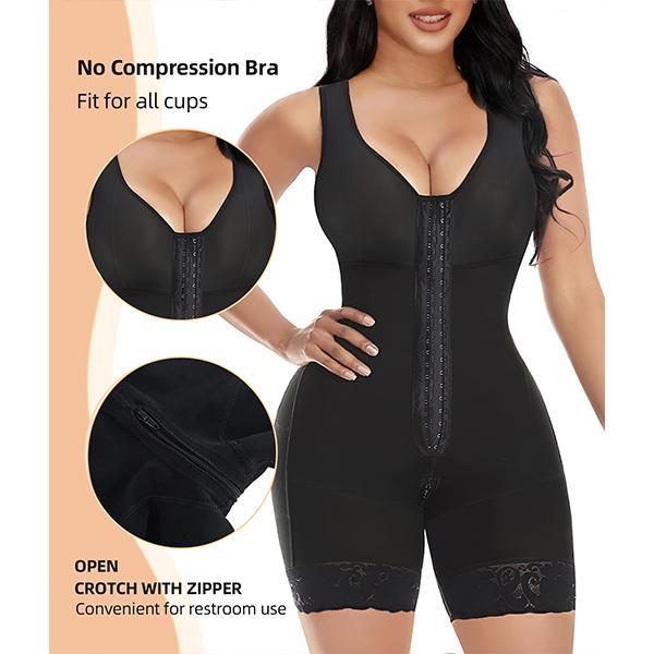 QIAWI Fajas Shapewear for Women Tummy Control Full Shapewear Butt Lifter with Zipper Crotch