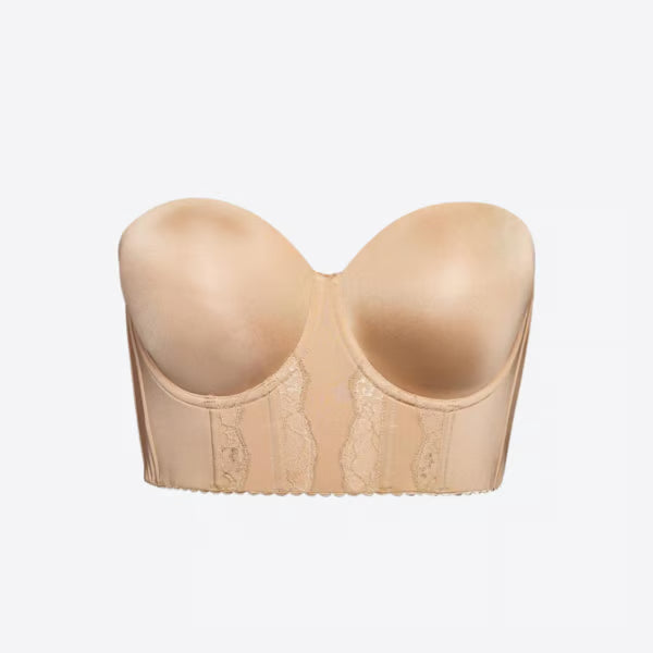 💜 LAST DAY PROMOTION - 50%OFF💜Women's Adjustable Straps Lace Bra Foam Padded Strapless Longline Bra and Bustier Top