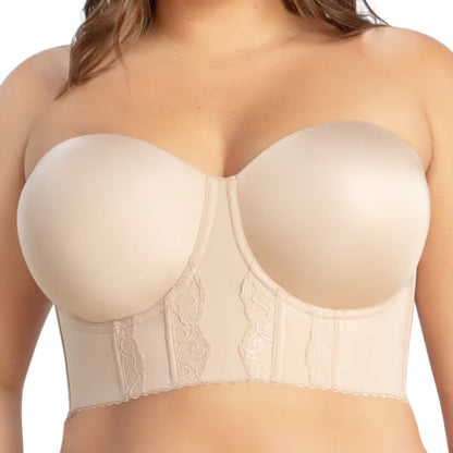 💜 LAST DAY PROMOTION - 50%OFF💜Women's Adjustable Straps Lace Bra Foam Padded Strapless Longline Bra and Bustier Top