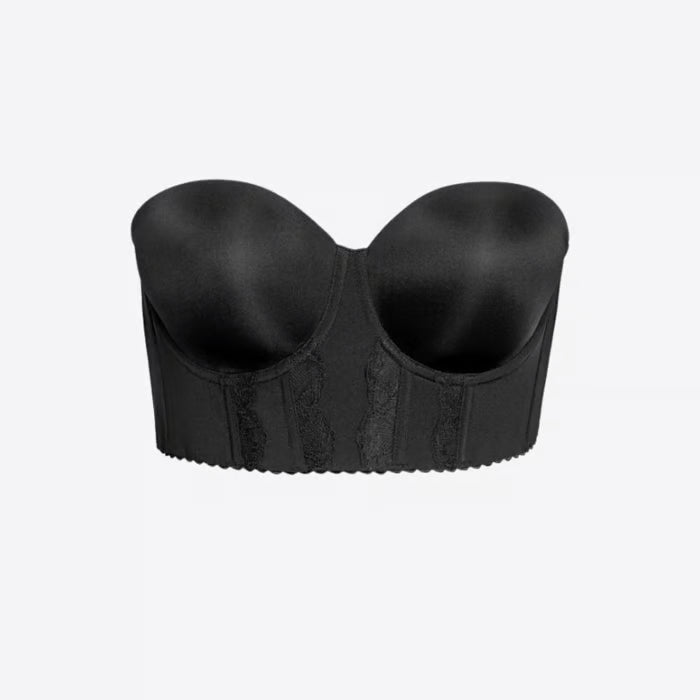 💜 LAST DAY PROMOTION - 50%OFF💜Women's Adjustable Straps Lace Bra Foam Padded Strapless Longline Bra and Bustier Top