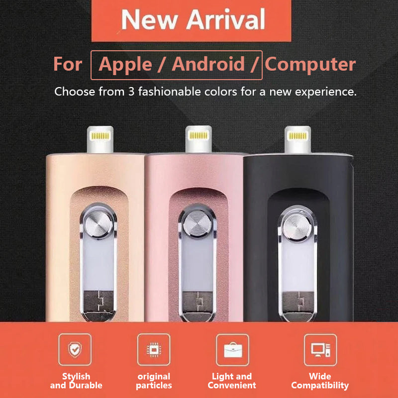 ⚡3 in 1 Flash Drive⚡ Portable High Speed USB 3.0 Memory Storage